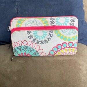 Thirty-One Floral Wallet with Pink Accents
